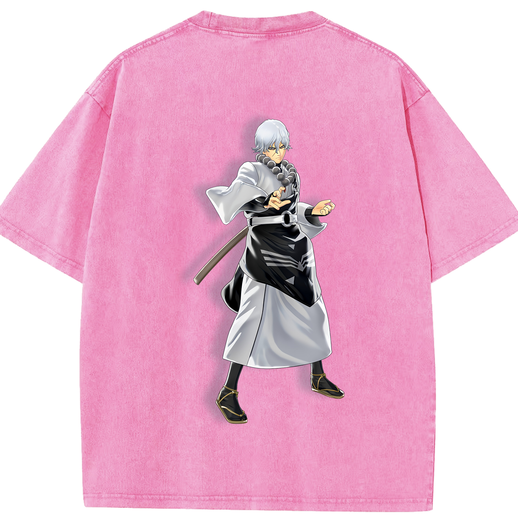 （画像用） ぎんたま 坂田銀時（さかたぎんとき） 神楽 志村新八（しむら しんぱち） GINTAMA Sakata Gintoki Kagura Shimura Shinpachi 綿100% ヴィンテージ風 半袖Tシャツ（背面プリント）